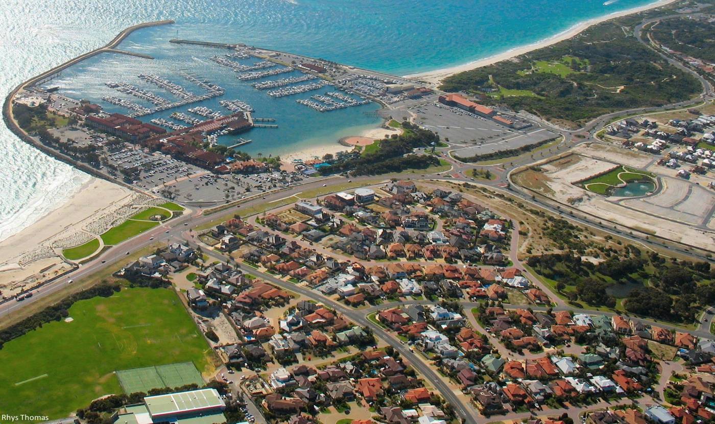 Aerial view of residential suburbs